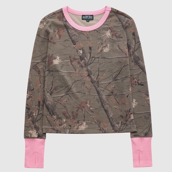 DAIRY BOY Evergreen Camo Long Sleeve Top - Picture 1 of 6